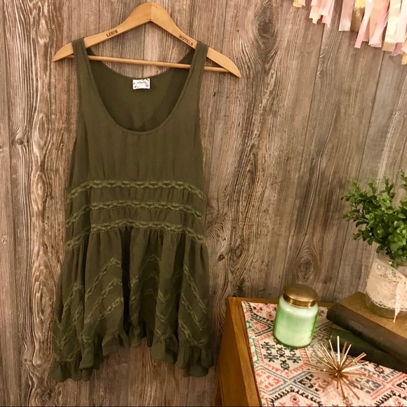Free People Dresses & Skirts - {intimately free people}olive green trapeze slip m